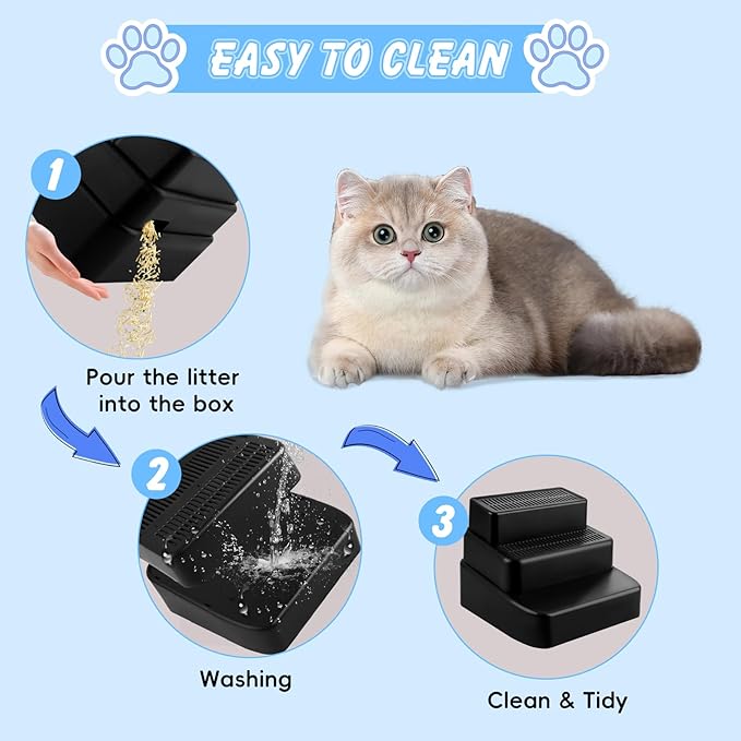 Adjustable 3 Steps Litter Box Ramp, Litter Box Step - Image 5