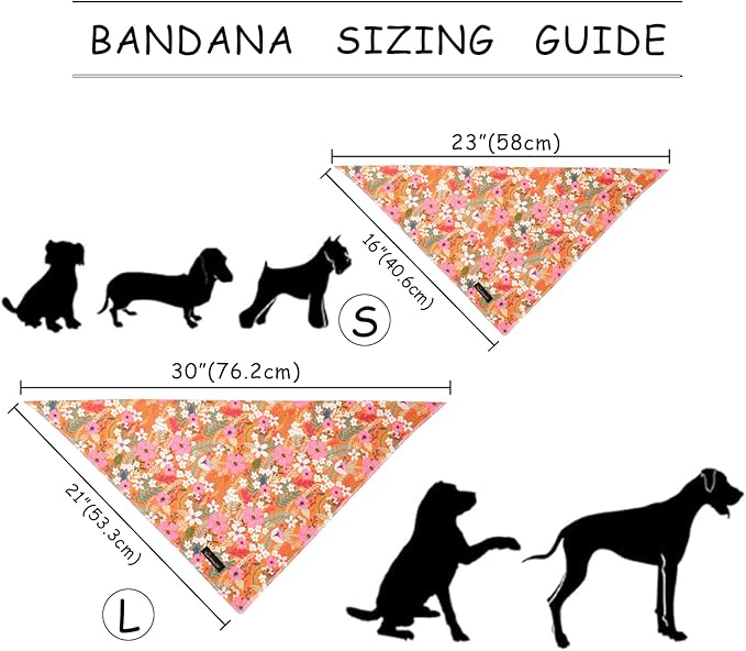 ARING PET Floral Dog Bandanas, Flower Leaf Triangle Scarf - Image 6