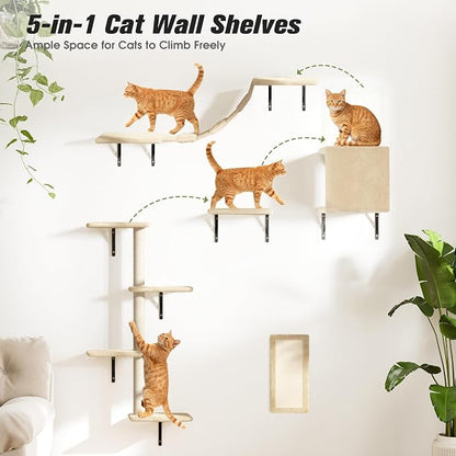 COZIWOW Wall Mounted Cat Furniture, Cat Wall Shelves and Perches, Floating Cat - Image 3
