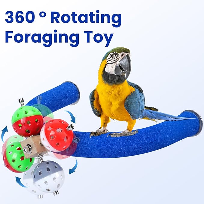 U Shape Parrot Perch Stand Toy Bird Platform Sand Paw Grinding Clean Stick - Image 2
