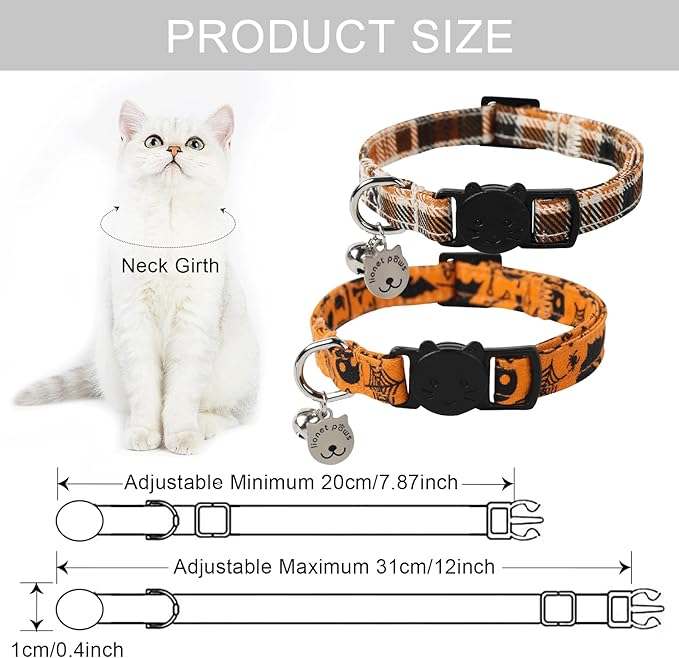 Lionet Paws 2pcs Pack Cotton Cat Collar, Breakaway Buckle - Image 5