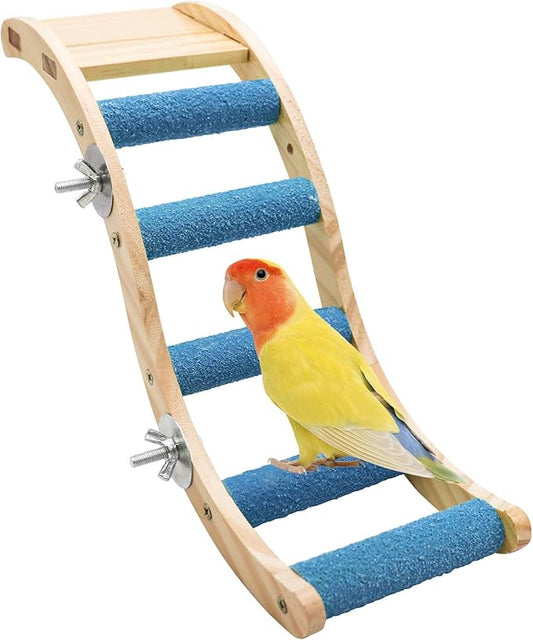 Bird Ladder Bridge, Wooden Pet Parrot Hamster Climbing Ladder Toys, Pet Bird by Dnoifne