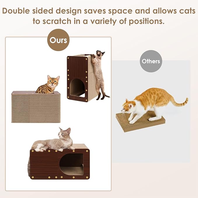 EHEYCIGA Cardboard Cat Scratcher House, 20-Inch Corrugated Cat Scratcher - Image 4