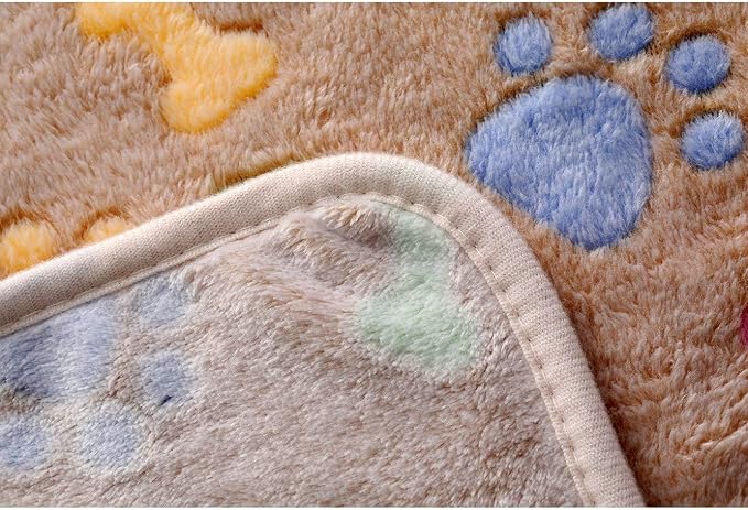 1 Pack 3 Blankets Super Soft Fluffy Cute Bone Pattern Pet Blanket Flannel Throw - Image 7