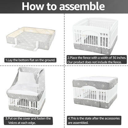 PJYuCien Dog Playpen Bottom Pad and Cover Fits - Image 6