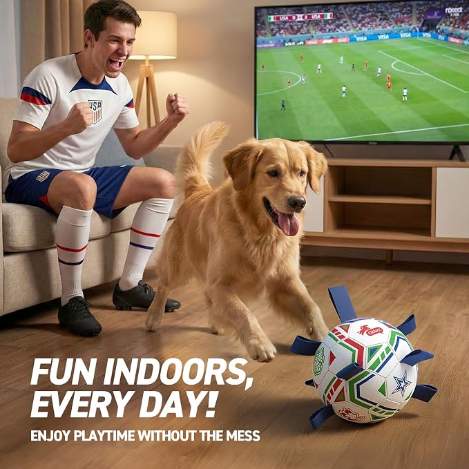QDAN World Cup Soccer Ball for Dog, 8 Inch Dog Balls - Image 7
