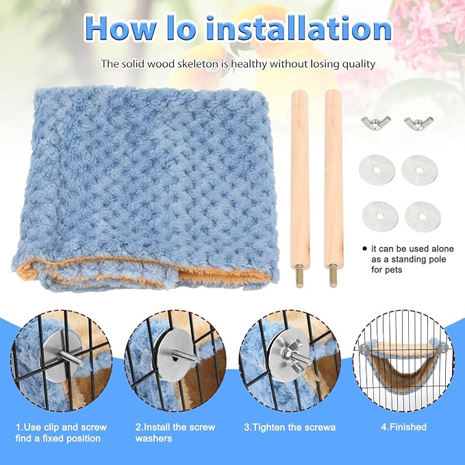 BWOGUE Winter Warm Bird Nest Bed Hanging Hammock Snuggle Hut Parrot House Tent - Image 3