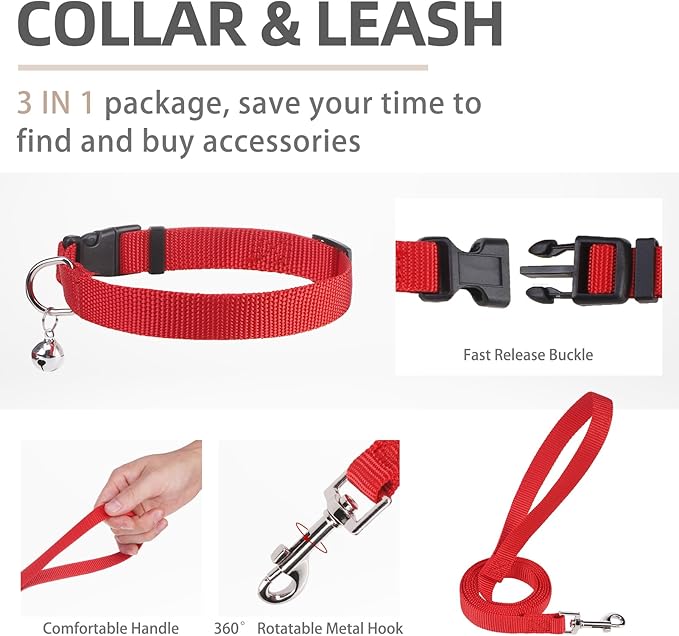 PUPTECK Adjustable Dog Harness Collar and Leash Set Step in No Pull Pet Harness - Image 4