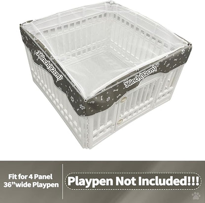 PJYuCien Dog Playpen Mesh Top Cover, Fits 36 Inch 4 Panels Regular Square - Image 2