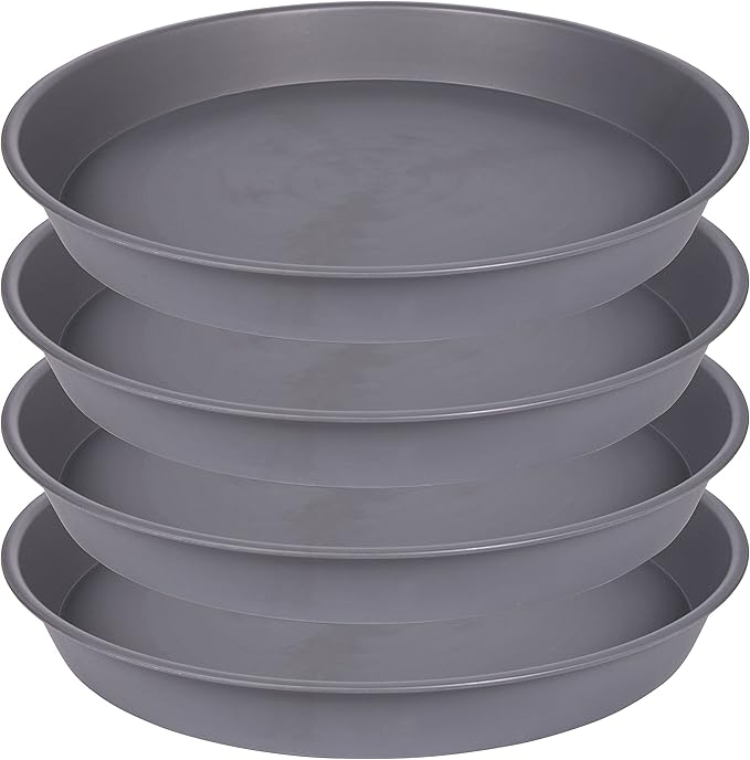 4 Pack of 18 19 inch Plant Saucer Round, Deep Plant Saucers by Bleuhome
