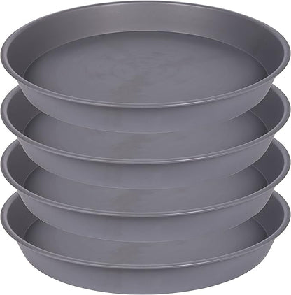 4 Pack of 13 14 inch Plant Saucer, Heavy Duty Plastic Plant Drip Trays 14" Round by Bleuhome
