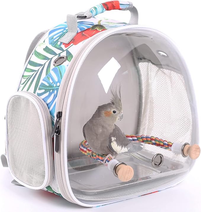 Bird Carrier Backpack with Rope Perch, Portable Bird Travel Carrier Backpack - Image 6