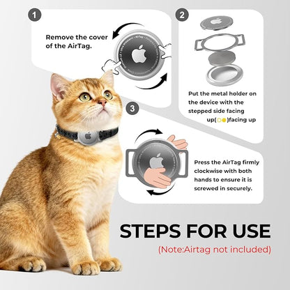 AirTag Cat Collar, Breakaway Cat Air Tag Collar, Reflective Cat Collar - Image 8