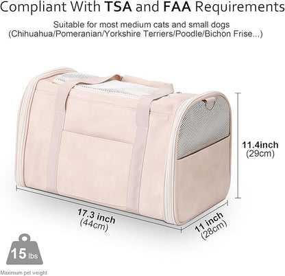 Fashion Leather Dog Carrier Cat Carrier Airline Approved Pet Carrier - Image 2