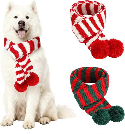 BWOGUE 2-Piece Knitted Dog Christmas Scarf & Bandana by BWOGUEPetHome