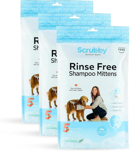 No Rinse Pet Wipes | Rinse Free Shampoo Mittens | Dogs & Cats | Bath Wipes by Unknown
