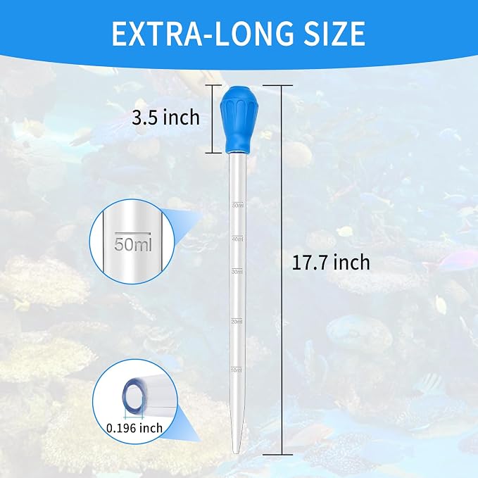 2 Pieces Long Pipette for Fish Tank Coral Food Feeder Long Syringe Reef Coral - Image 2