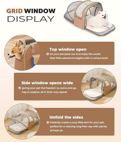 Expandable Cat & Small Dog Carrier Backpack, Soft-Sided Airline-Approved Pet - Image 4