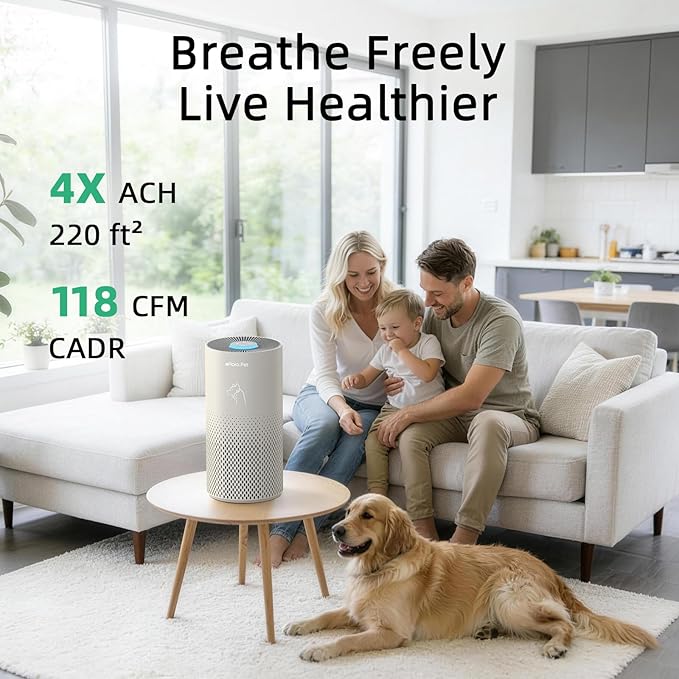Afloia Air Purifier for Bedroom and Pets Home up to 1780 Ft², 5-in-1 HEPA - Image 2
