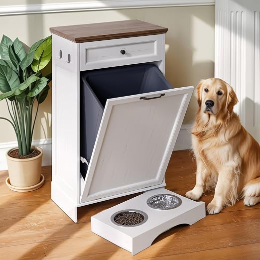 Tilt Out Trash Can Cabinet by Furnvvio