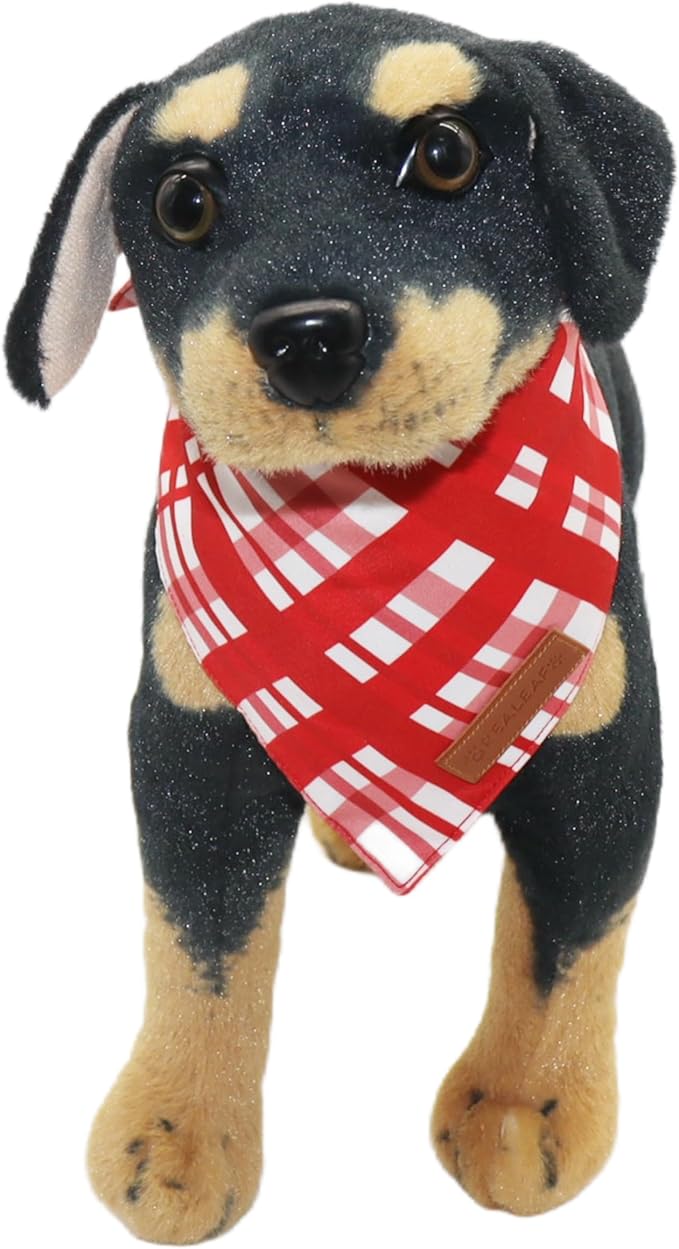 Realeaf Valentine's Day Dog Bandanas 2 Pack, Reversible Red Plaid Heart Dog - Image 7