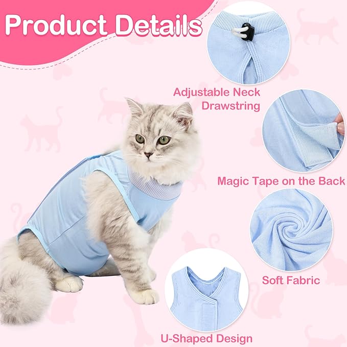 Cat Recovery Suit for Abdominal Wounds or Skin Diseases, Cat Onesie for Cats - Image 3