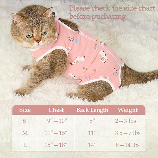 ANWA Cat Recovery Suit, Breathable Cat Onesie After Surgery, Kitten Surgery - Image 2