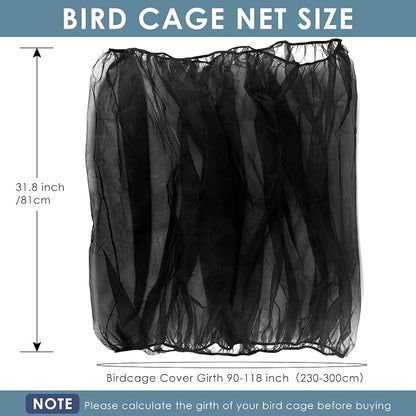 Bissap Bird Cage Seed Catcher, 90-118‘’ Universal Birdcage Net Nylon 31.8'' H - Image 2