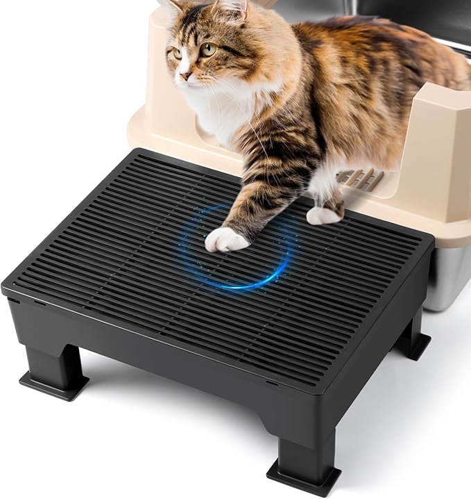 Adjustable Cat Litter Box Step Ramp, Elevated Cat Step Stair by Bartuke