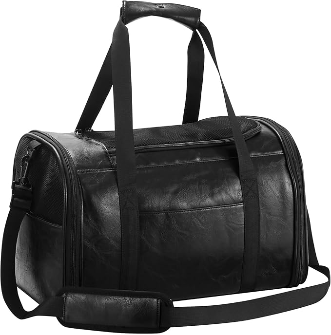 Fashion Leather Dog Carrier Cat Carrier Airline Approved Pet Carrier by StylishConfidentElegant