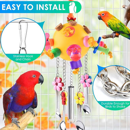 KATUMO Bird Toys Pull Spoons Colorful Acrylic Stick Toys Parrot Chew Toy - Image 5