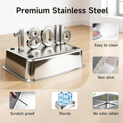Extra Large Stainless Steel Litter Box - Image 8