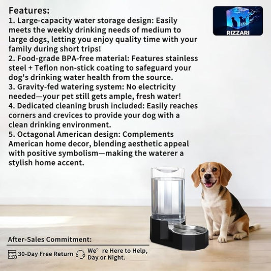 Sfozstra Large Dog Water Dispenser: 8L Large Capacity Gravity Water Feeder - Image 2