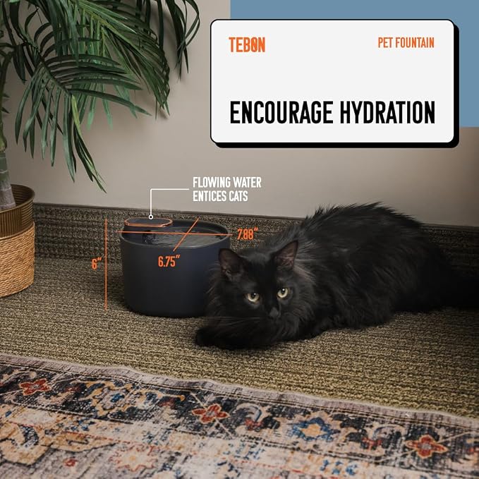 Tebon Cat Water Fountain – Automatic Pet Water Dispenser & Drinking Bowl – - Image 5