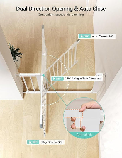 COMOMY 30" Tall Baby Gate for Stairs Doorways, Fits Openings 29.5" to 46" Wide - Image 5