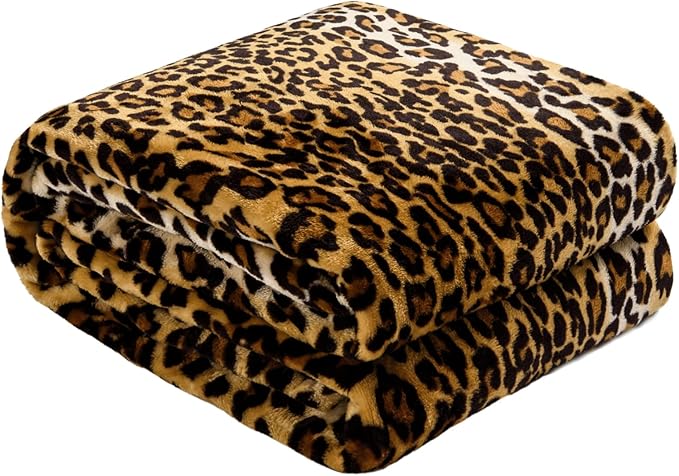 Bnuitland Leopard Print Fleece Flannel Throw Blanket, Super Soft 300 GSM Double - Image 7