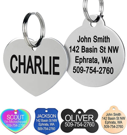 GoTags Stainless Steel Pet ID Tags, Personalized Dog Tags and Cat Tags by GoTags