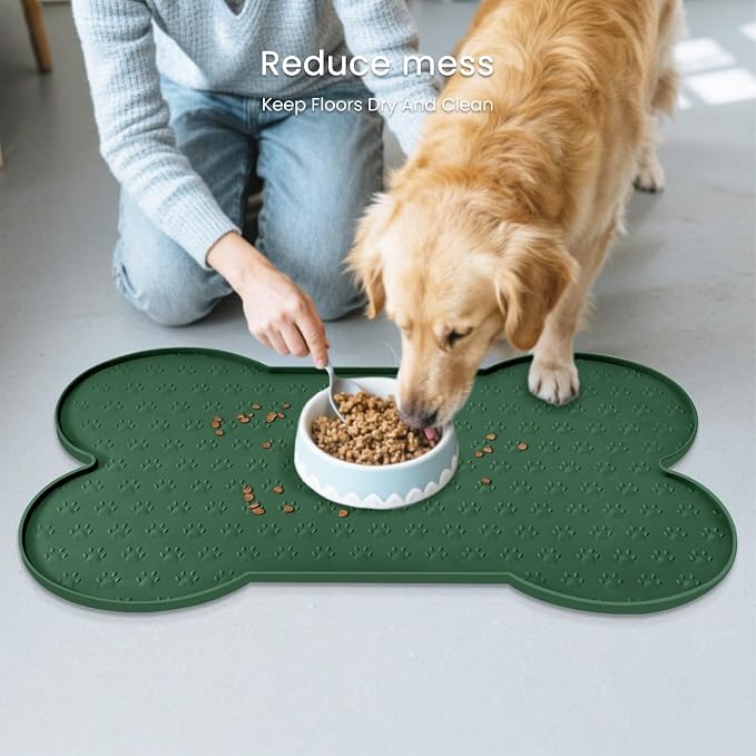 Dog Food Mat Anti-Slip Silicone Dog Bowl Mat Thicker Pet Placemat Waterproof - Image 8