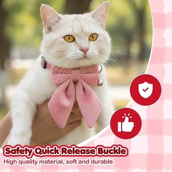 2Pcs Cat Collars for Girl Cats Breakaway Pink Cat Collar - Image 4