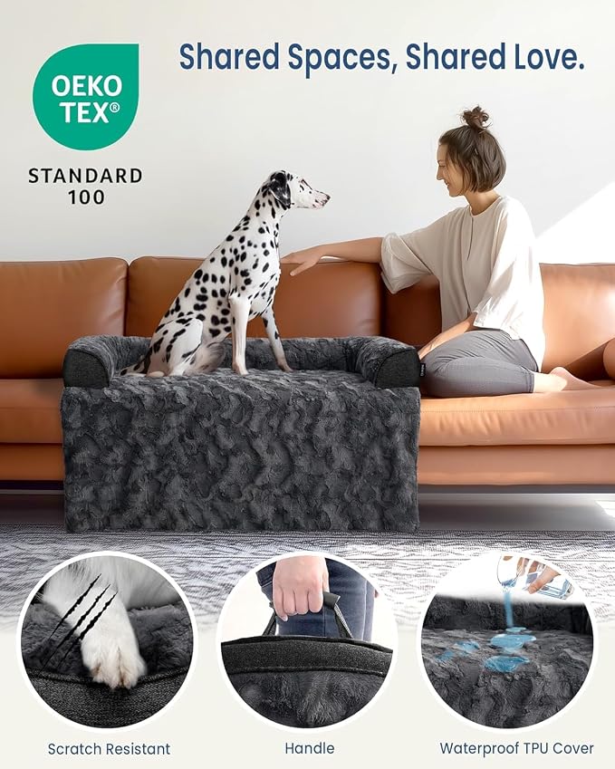 Calming Dog Beds, Extra Large Fluffy Plush Dog Mat - Image 2