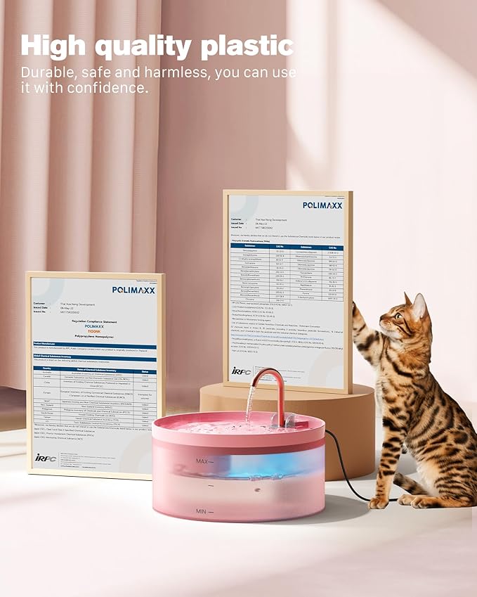 Pink Cat Water Fountain:with 6 Carbon Filters + 3 Sponge Filters - Image 5