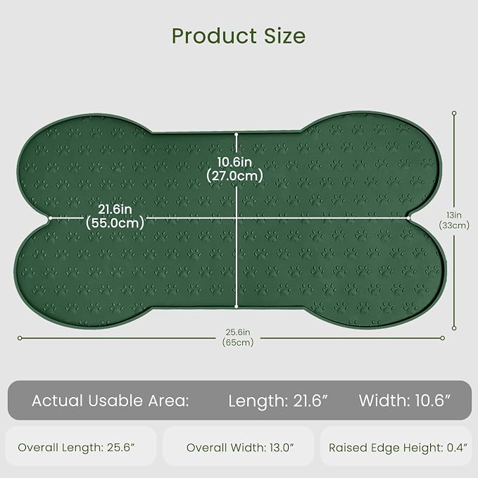 Dog Food Mat Anti-Slip Silicone Dog Bowl Mat Thicker Pet Placemat Waterproof - Image 2