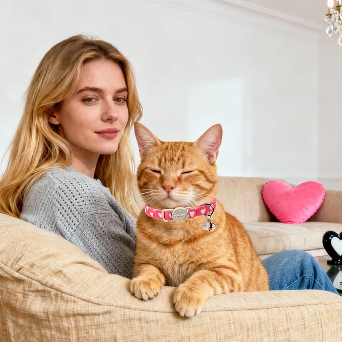 Valentine's Day Cat Collar, 2 Pack Cat Collars Breakaway - Image 5
