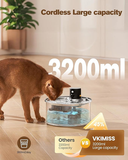 Battery Operated Cat Water Fountain: Wireless Pet Fountain - 108oz/3.2L - Image 4