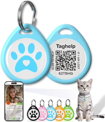 QR Code Cat ID Tag for Collar, Smart Pet ID by Taghelp