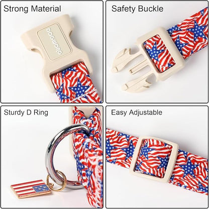DOGWONG American Flag Dog Collar, Patriotic Independence Day Dog Collar Soft - Image 3
