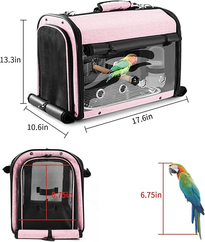 Sanmoncare Bird Carrier Bag Cockatiel Travel Cage - Image 6