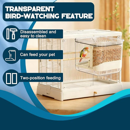 No Mess Bird Feeder for Cage, Hanging Bird Bath for Cage for Lovebirds - Image 3