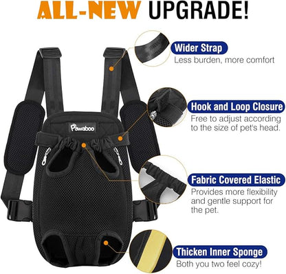 Pawaboo Pet Carrier Backpack, Adjustable Pet Front Cat Dog Carrier Backpack - Image 5