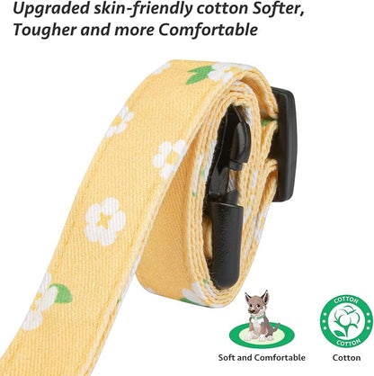 Cotton Handmade Dog Collar Cute and Distinctive Patterns Yellow Flower - Image 4